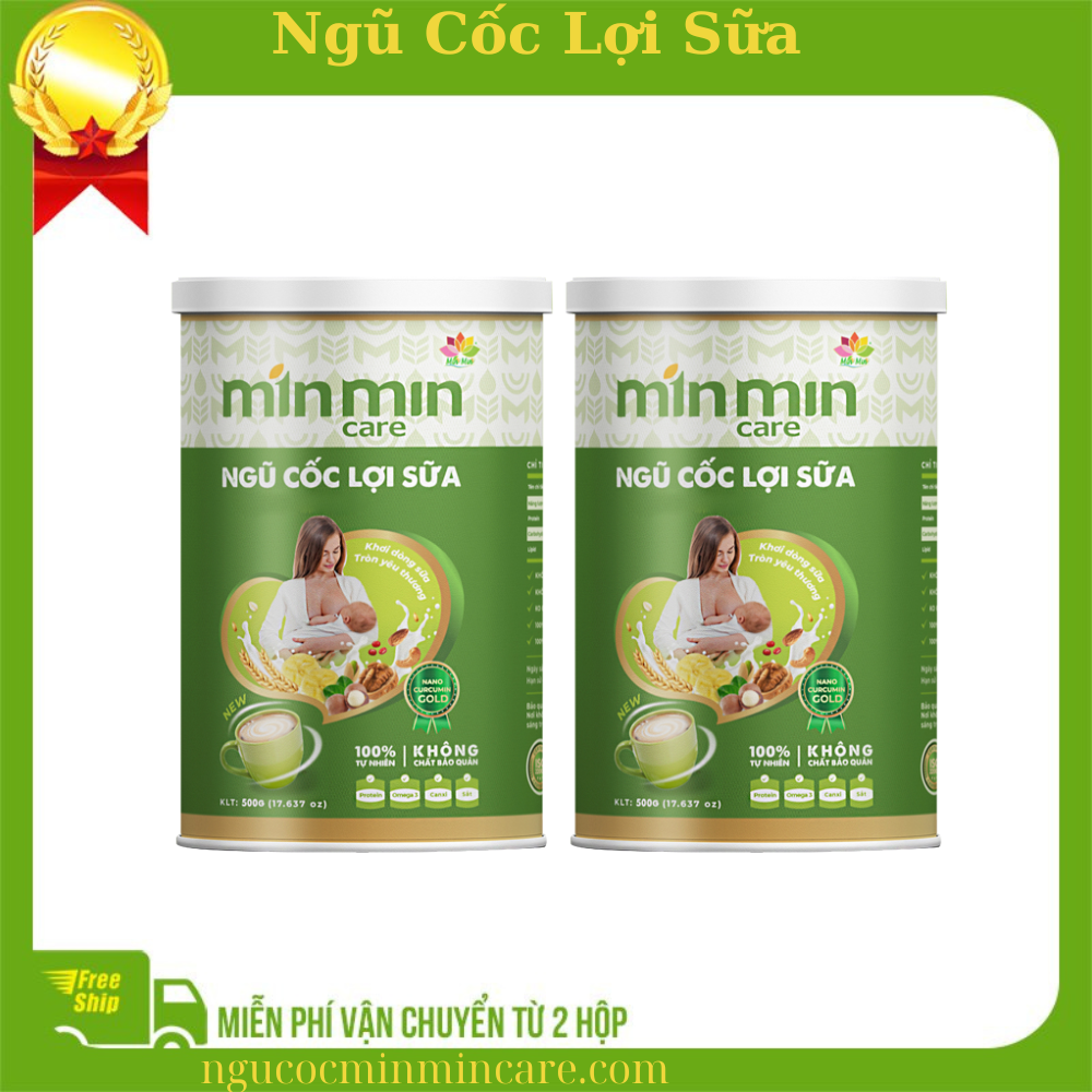  (Combo 2 hộp )Ngũ cốc lợi sữa min min care dang lon